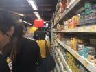 People went to the store to stock up on food because of the protests
