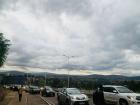 A view of a brewing storm above Rwanda's hills