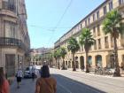 My friends and me walking from the tram stop to a place for lunch