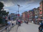 One of the busiest road intersections in Kathmandu