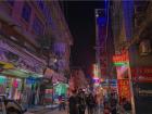 Walking around the city of Thamel at night