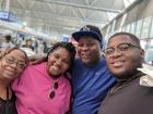 Here I am saying goodbye to my supportive parents in the airport on my way to Dakar