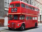 Classic two-story red bus