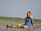 Enjoying a mangrove mud-bath in the Sundarrbans, Bangladesh 