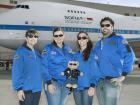 Missy, Theresa, Mike and I with the Avenues mascot before we boarded a mission flight
