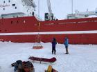 Science team preparing to begin its investigation of an ice floe