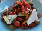 A beautiful Greek salad, packed with fresh and flavorful ingredients