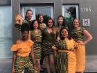 Marking our first year in the country, I along with seven other members of the Central region decided to buy capulana (fabric) and had our own outfits designed by local tailors