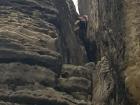 Rock climbing in the Saechsische Schweiz