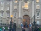 The front of Trinity College, a very prestigious university in Dublin, Ireland