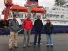 Members of the Atmosphere Science Team stand in front of the RV Polarstern in Norway before it sets sail for the MOSAiC expedition (Photo: Sara Morris)
