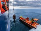 Delivering docking buoys to use as a buffer between two ships while transferring cargo (Photo: Lianna Nixon)