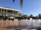 A photo of the plaza where families and friends spend their time during the weekends, enjoying playing futbol (soccer), rollerblading and riding their scooters!