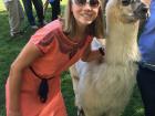 This is me with a llama that was on campus at school this spring! 