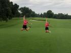 My little sister Caitlin and me jumping on the golf course (Minneapolis, MN)