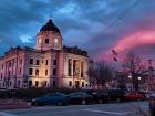 Monroe Country Courthouse at sunset, Bloomington  