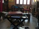 The main room of the house is decorated with items from Morocco
