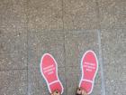 Footprints help us know where to stand when we go get groceries.