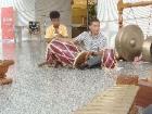 Me playing the tapak, kendong and tom with my hands and feet during Sundanese gamelan class