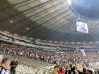 This is the Atletico stadium during a soccer game against their rival team, Cruzeiro