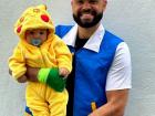 My husband and son dressed up as Ash and Pikachu