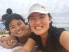 My roommate and me chilling on the beach