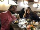 Enjoying cazuela with a Chilean school teacher