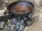 Preparing lime mortar for building stone walls