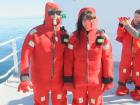 Safety at sea is very important! On every trip, we practice safety drills and try on survival suits
