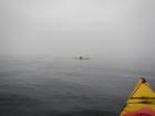Even though it was a grey and cloudy day, you can see a fellow kayaker not too far away!