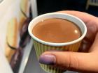 Delicious hot chocolate, unlike the hot chocolate we are used to, this one is very small, with a thick consistency and a very rich flavor