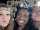 My friends and I at Carnival at the central plaza in Toledo, Plaza de Zocodover; I was a unicorn and they were hippies!