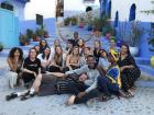 The whole group in Chefchaouen or "the blue city"