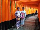 I rented yukata (traditional Japanese summer clothes) with my sister to wear at Fushimi Inari Shrine in Kyoto during our first visit to Japan in July 2017