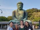 Posing with friends in front of the Kamakura Daibutsu (Great Buddha of Kamakura) at Kotoku-in Temple