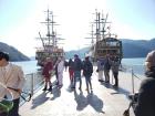 Going to board the ferry to visit the other side of Lake Ashi in Hakone