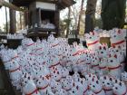 The collection of "maneki neko" (beckoning cat) figurines at Gotokuji Temple in Setagaya