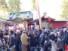 Panoramic view while observing a busy "hatsumode" at Hakone Shrine on Jan. 5, 2020
