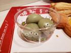 Toy Story green alien "mochi", glutinous rice cake, at Tokyo Disney Sea in Chiba prefecture