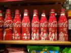 Souvenir Coca-Cola bottles for tourists and the upcoming Tokyo Olympic Games sold in Odaiba, Tokyo