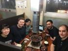 Here I am (far left) at the Yakiniku farewell dinner, next to friends from Switzerland, with friends from Spain and the U.S. across the table