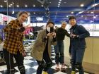 Me (far right) posing at the Tokyo Dome Roller-skate rink with friends from Austria, South Korea and England