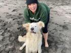 My friends and I found a dog on our trip to Raglan Beach... don't worry, the owner was out surfing the waves!