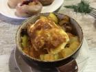 This is a traditional Russian dish: potatoes and meat baked with cheese -- very safe and yummy!