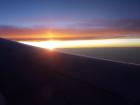 This is the view of a sunset from my airplane window