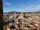 The beautiful city of Florence. You can see the giant domed cathedral, or duomo, from anywhere in the city..