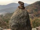 At Temple Stay in South Korea, rocks are stacked up like this everywhere!
