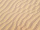 A wave-like pattern in the sand dunes after a heavy rainfall