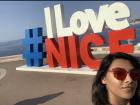 #ILoveNice sign on the Promenade des Anglais in Nice, France