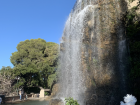 Waterfall built into the ruins of the very first castle built in Nice